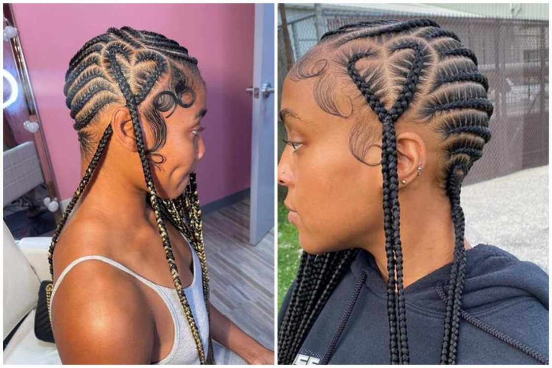 Heart and lemonade stitch braids. Heart and lemonade stitch braids.