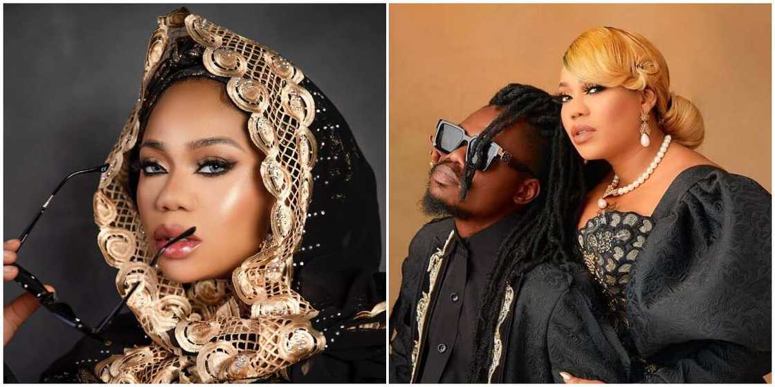 Toyin Lawani flaunts baby bump.