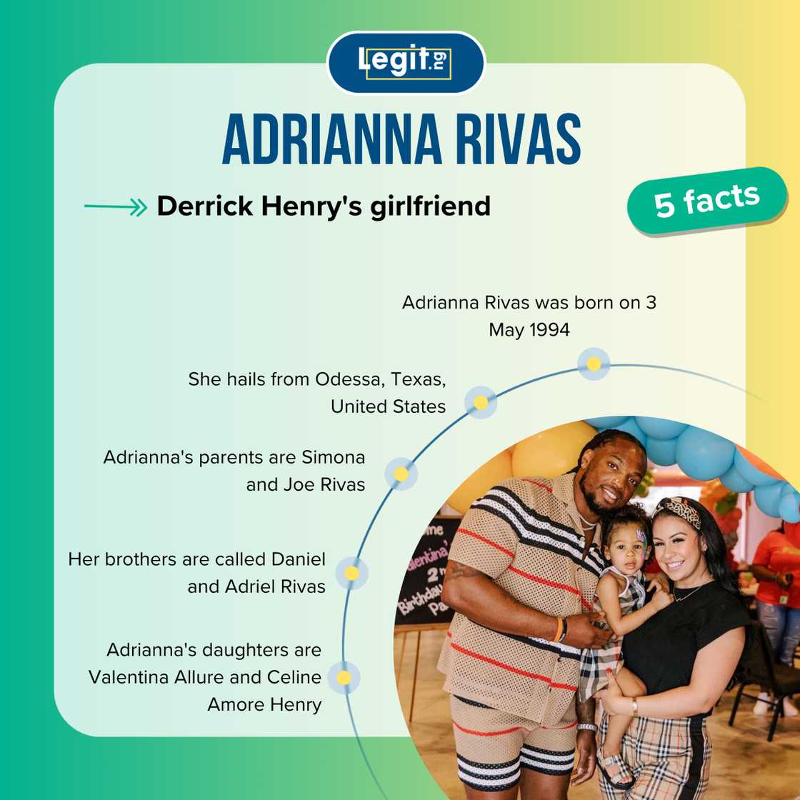 Facts about Derrick Henry's girlfriend, Adrianna Rivas Facts about Derrick Henry's girlfriend, Adrianna Rivas