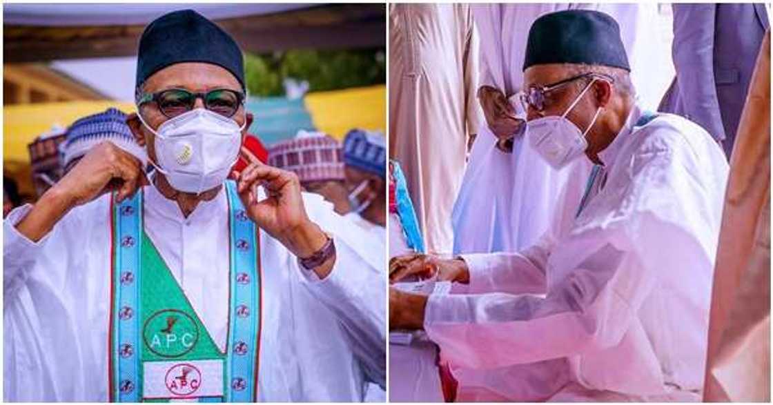 Presidency provides evidence President Buhari observing COVID-19 guidelines (photos) Presidency provides evidence President Buhari observing COVID-19 guidelines (photos)