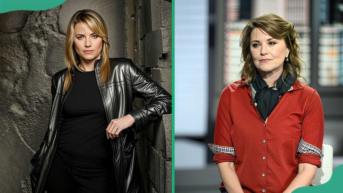 Lucy Lawless in character for Battlestar Galactica. Lucy Lawless at the "Good Day New York" Lucy Lawless in character for Battlestar Galactica. Lucy Lawless at the "Good Day New York"