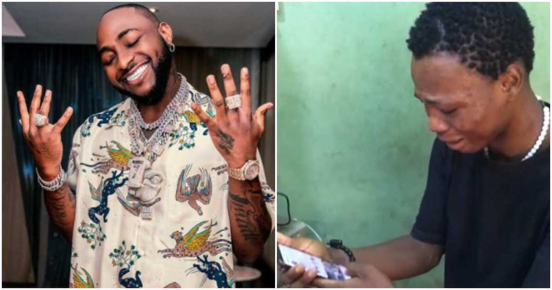 Nigerian singer Davido and a fan Beefrosh Nigerian singer Davido and a fan Beefrosh