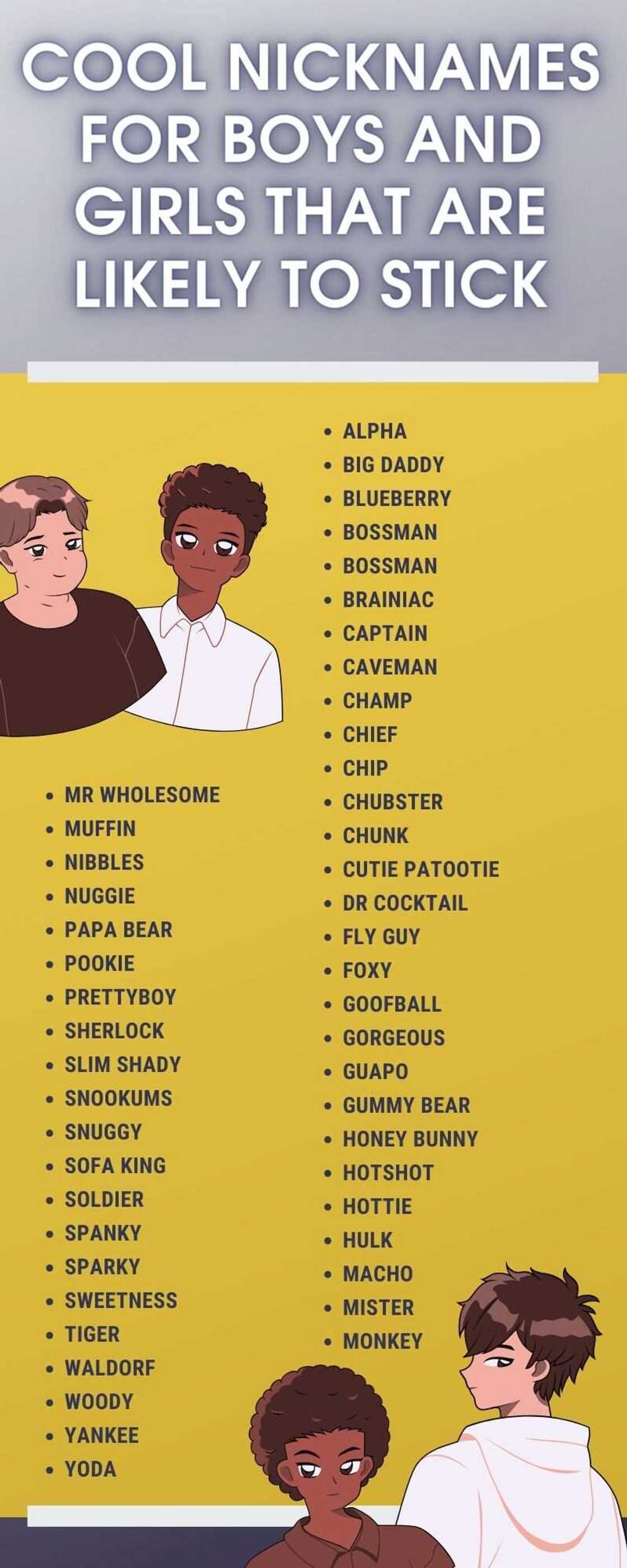 120+ cool nicknames for boys and girls that are likely to stick - Legit.ng