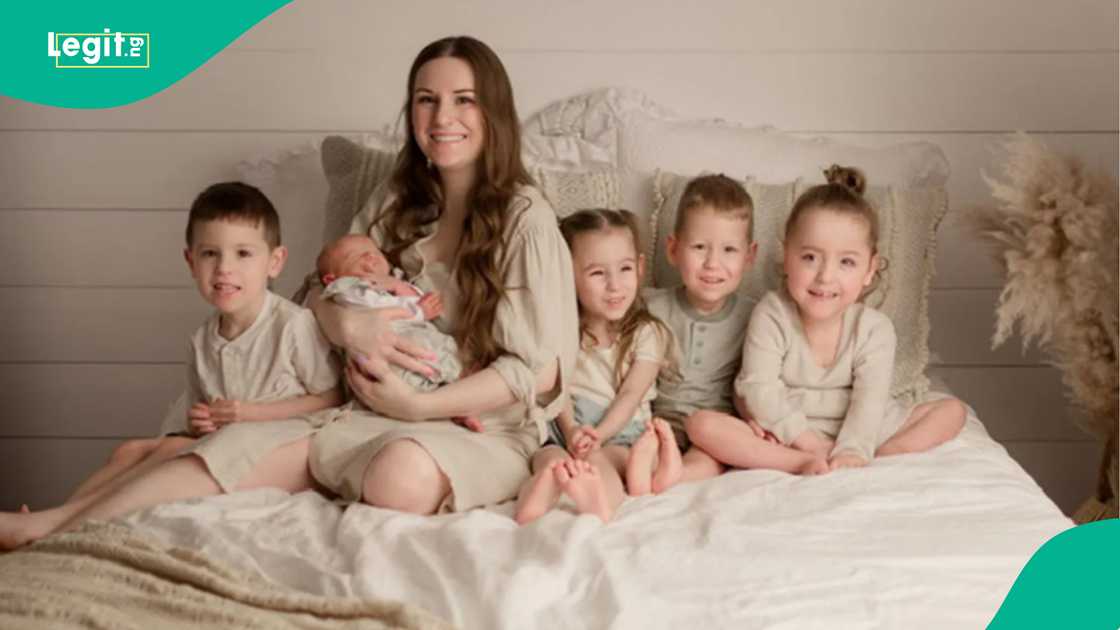 Woman welcomes five babies at once.