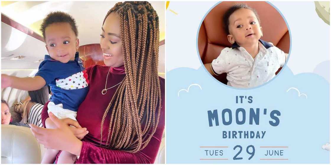 Regina Daniels cautions brother at son's party. Regina Daniels cautions brother at son's party.