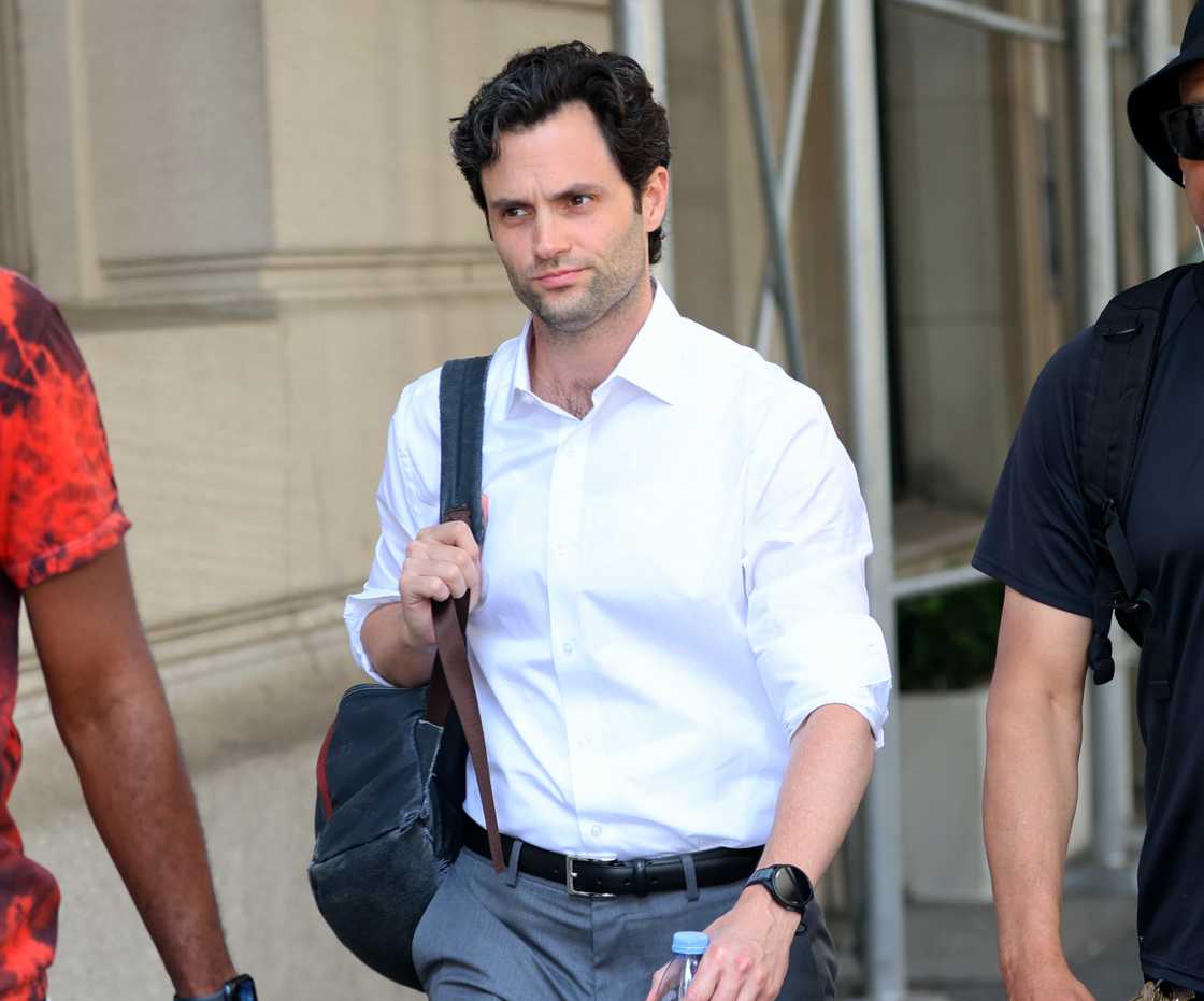 Penn Badgley is seen on the set of TV series, "YOU" in New York City Penn Badgley is seen on the set of TV series, "YOU" in New York City