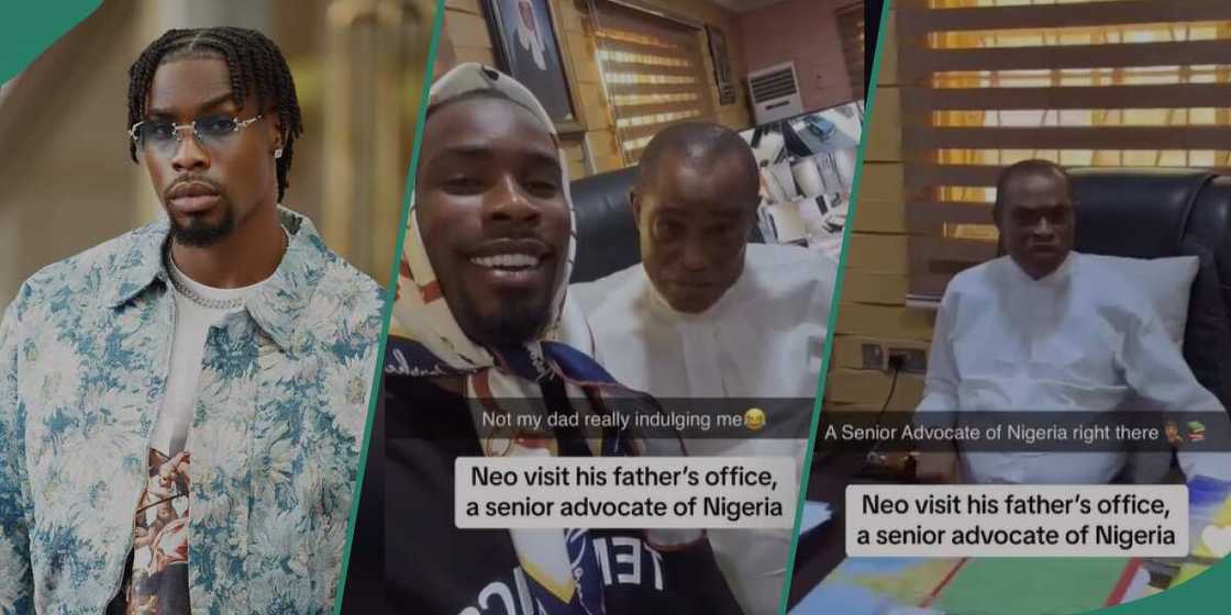 Viral video of Neo at his father's office.