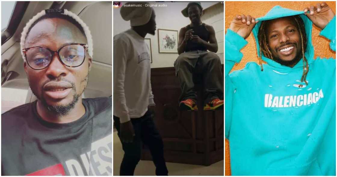 Actor Jigan reacts as Asake sends him money. Actor Jigan reacts as Asake sends him money.