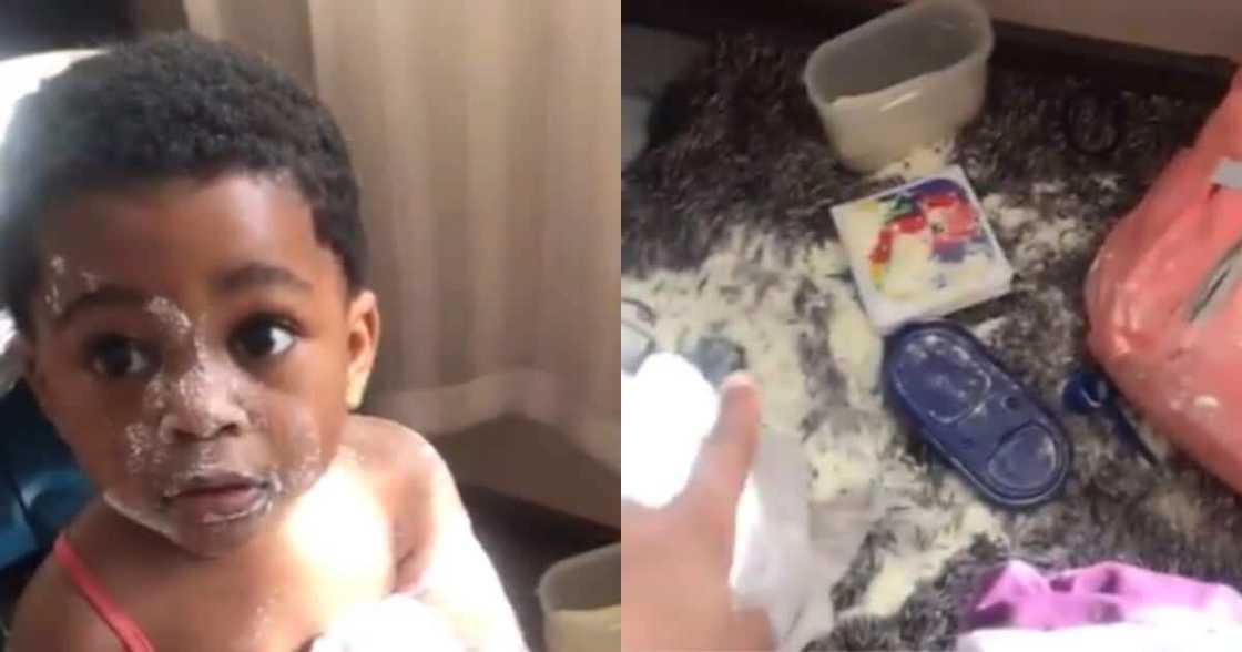 Mommy shares adorable clip of her little baby making a big mess Mommy shares adorable clip of her little baby making a big mess
