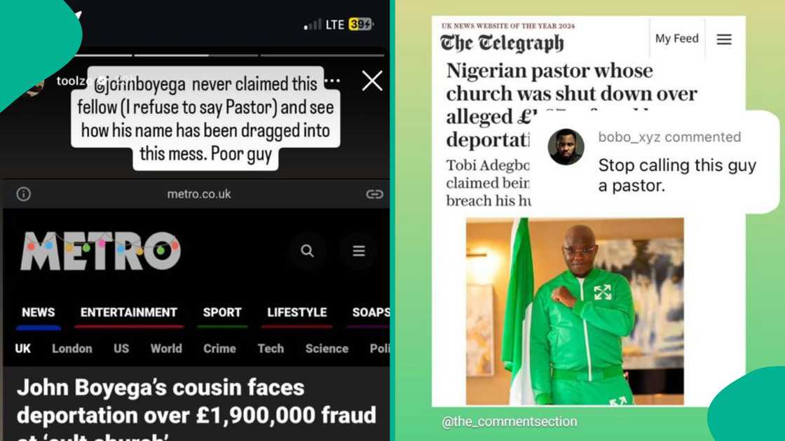 Toolz slams Tobi Adegboyega, says he's not a pastor. Toolz slams Tobi Adegboyega, says he's not a pastor.