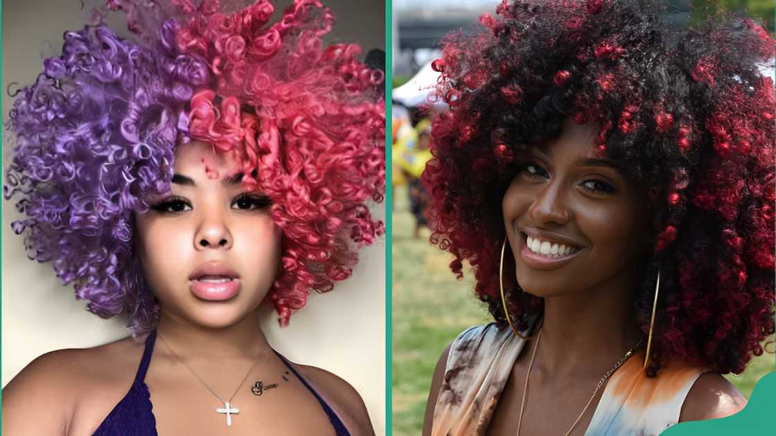 Messy curls with coloured tips Messy curls with coloured tips