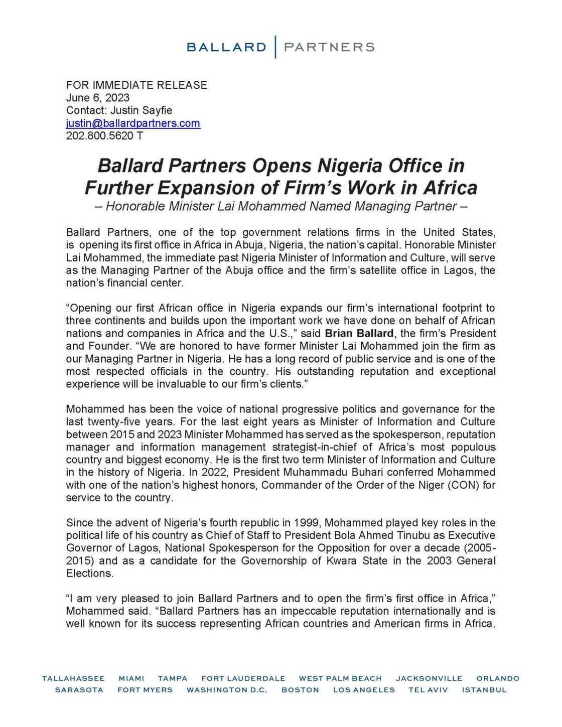 Kamfanin Ballard Partners Kamfanin Ballard Partners