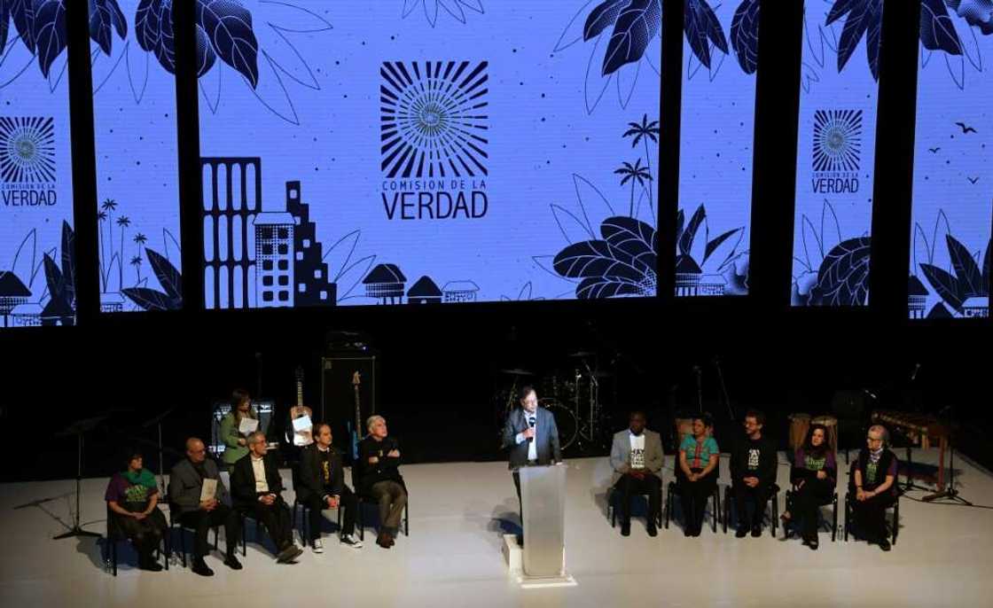 The Truth Commission's 896-page report was presented to President-Elect Gustavo Petro at a ceremony in Bogota on June 28, 2022. The Truth Commission's 896-page report was presented to President-Elect Gustavo Petro at a ceremony in Bogota on June 28, 2022.