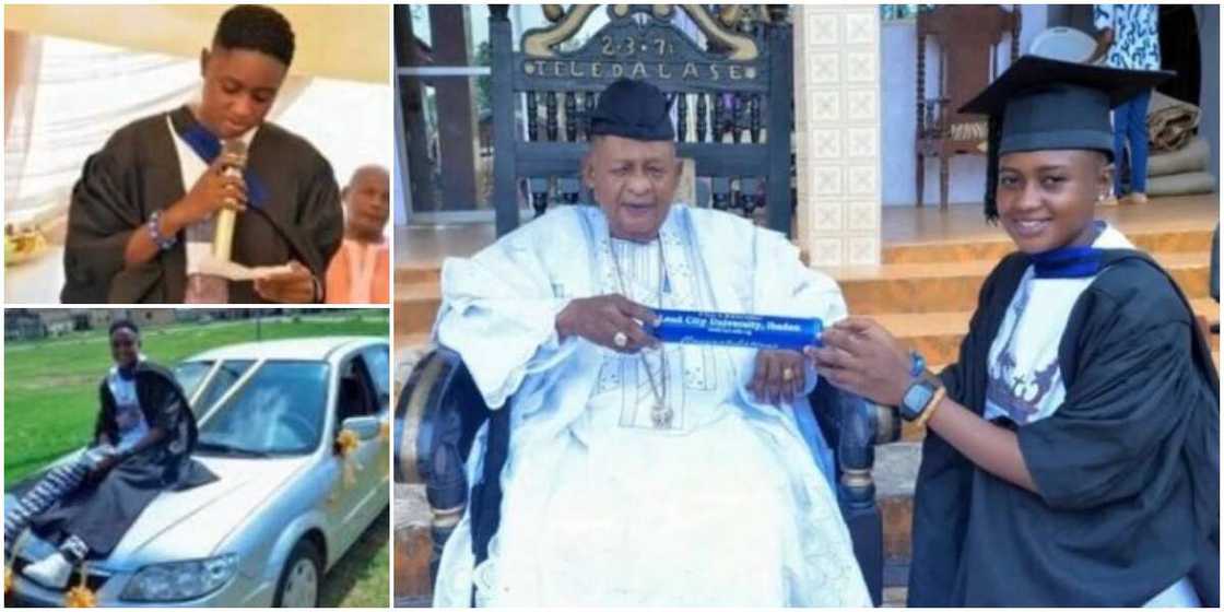 Social media reacts as Alaafin of Oyo surprises daughter with new car for bagging first-class Social media reacts as Alaafin of Oyo surprises daughter with new car for bagging first-class