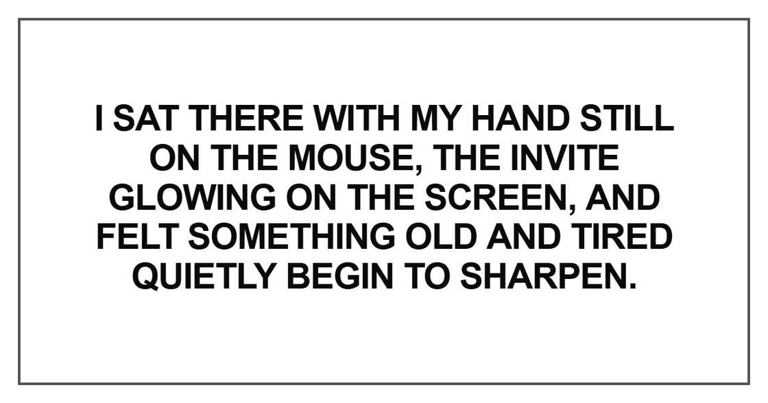 I sat there with my hand