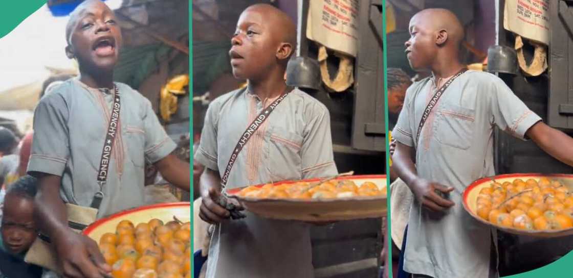 Boy markets his Udala in a sweet way. Boy markets his Udala in a sweet way.