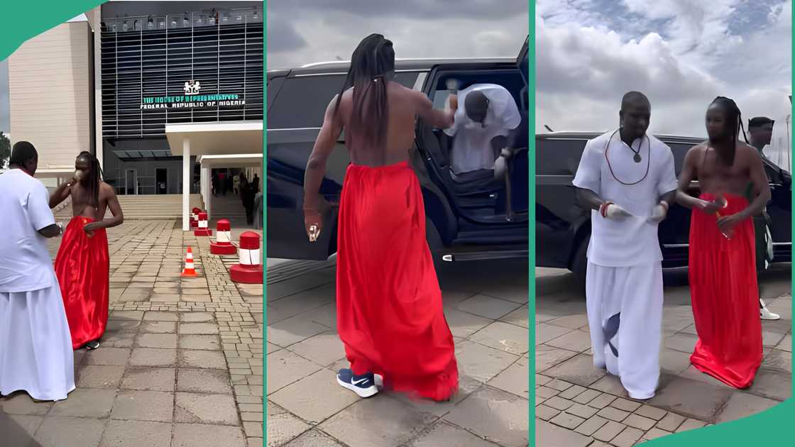 Moment Verydarkman arrived House of Reps barefooted and with "herbalist" Moment Verydarkman arrived House of Reps barefooted and with "herbalist"