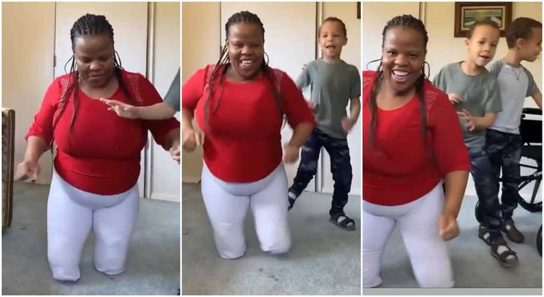 Photos of a physically challenged mother dancing with her children. Photos of a physically challenged mother dancing with her children.