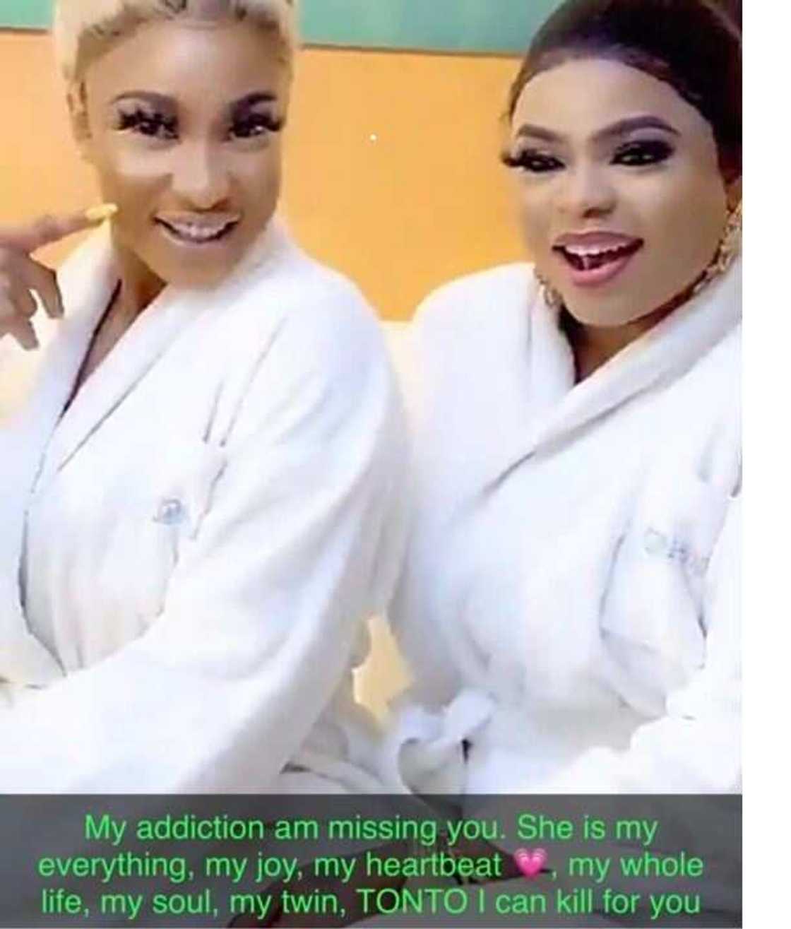 ‘My heartbeat, my soul I can kill for you’ – Bobrisky tells Tonto dikeh