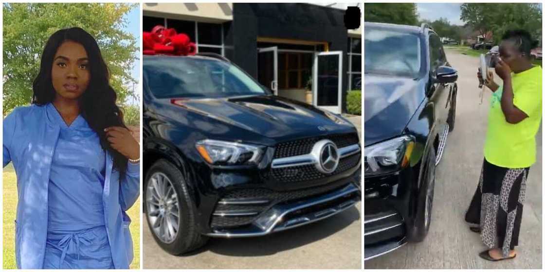 Reactions as Nigerian Lady Surprises Her Mum with a 2021 Mercedes GLE and Some Cash Reactions as Nigerian Lady Surprises Her Mum with a 2021 Mercedes GLE and Some Cash