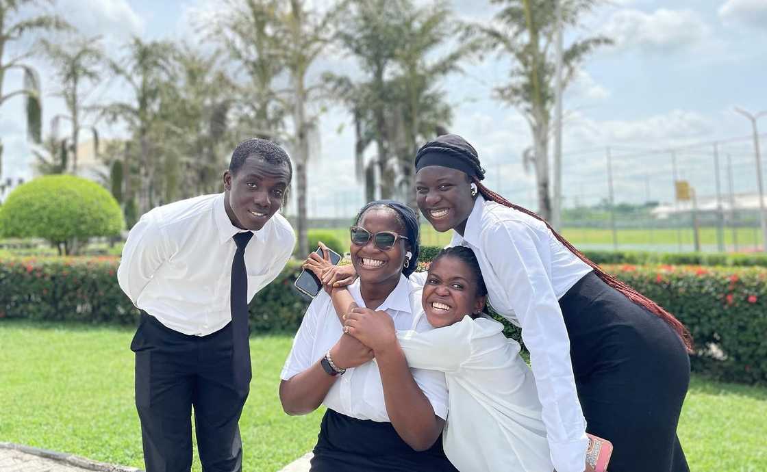 Philomath University students posing outdoors