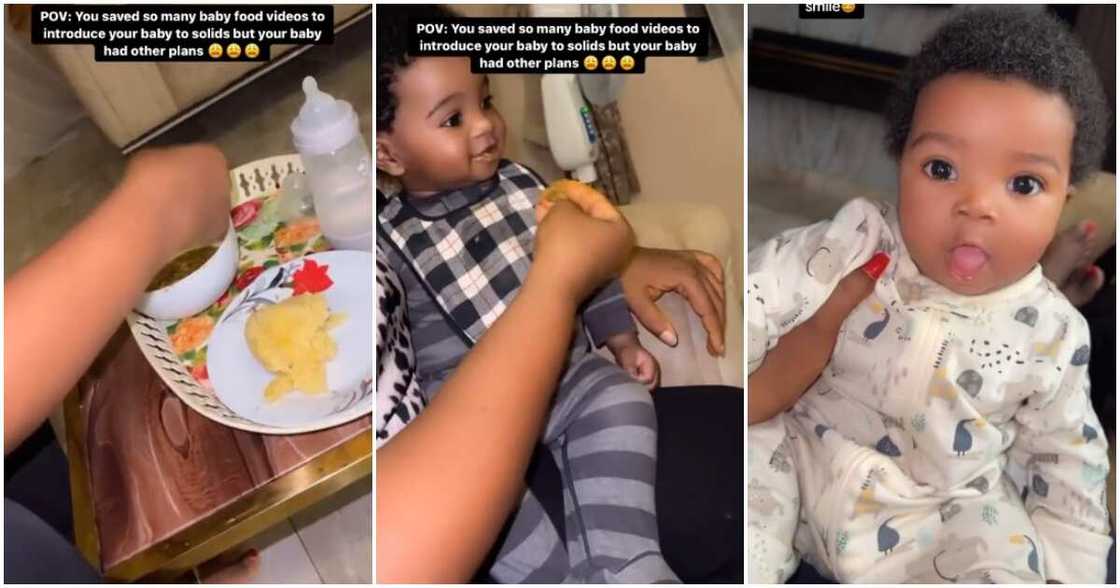 Baby, baby foods, swallow, eba Baby, baby foods, swallow, eba