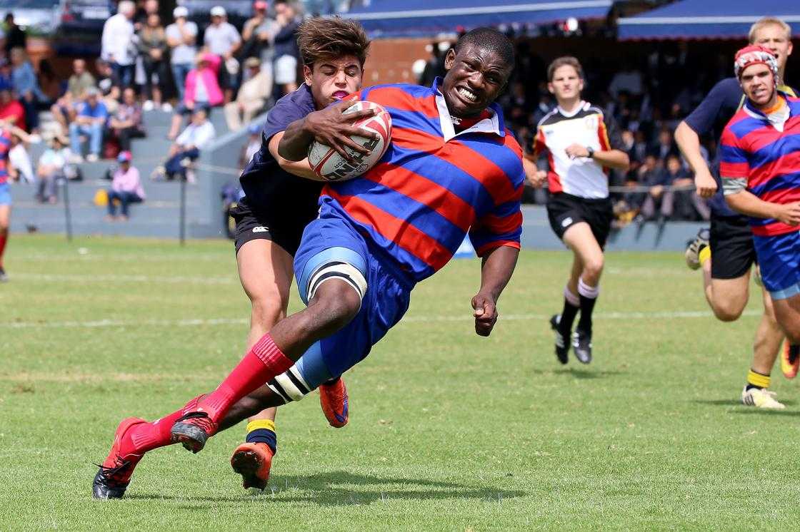 Rugby players in the field