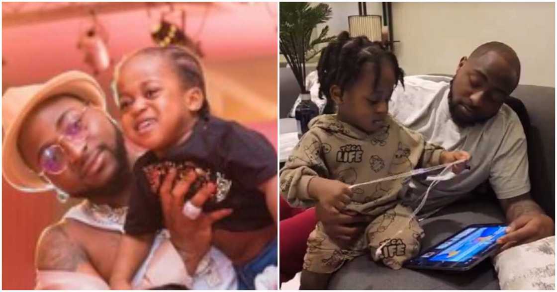 Davido babysitting Ifeanyi Davido babysitting Ifeanyi