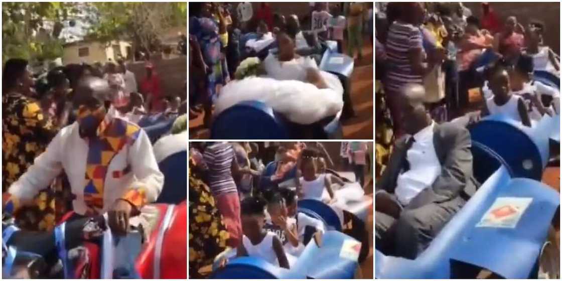 Groom, Bride and Entourage Storm Wedding Venue in 'Limousine' Made of Plastic Barrels, Video Sparks Reactions Groom, Bride and Entourage Storm Wedding Venue in 'Limousine' Made of Plastic Barrels, Video Sparks Reactions