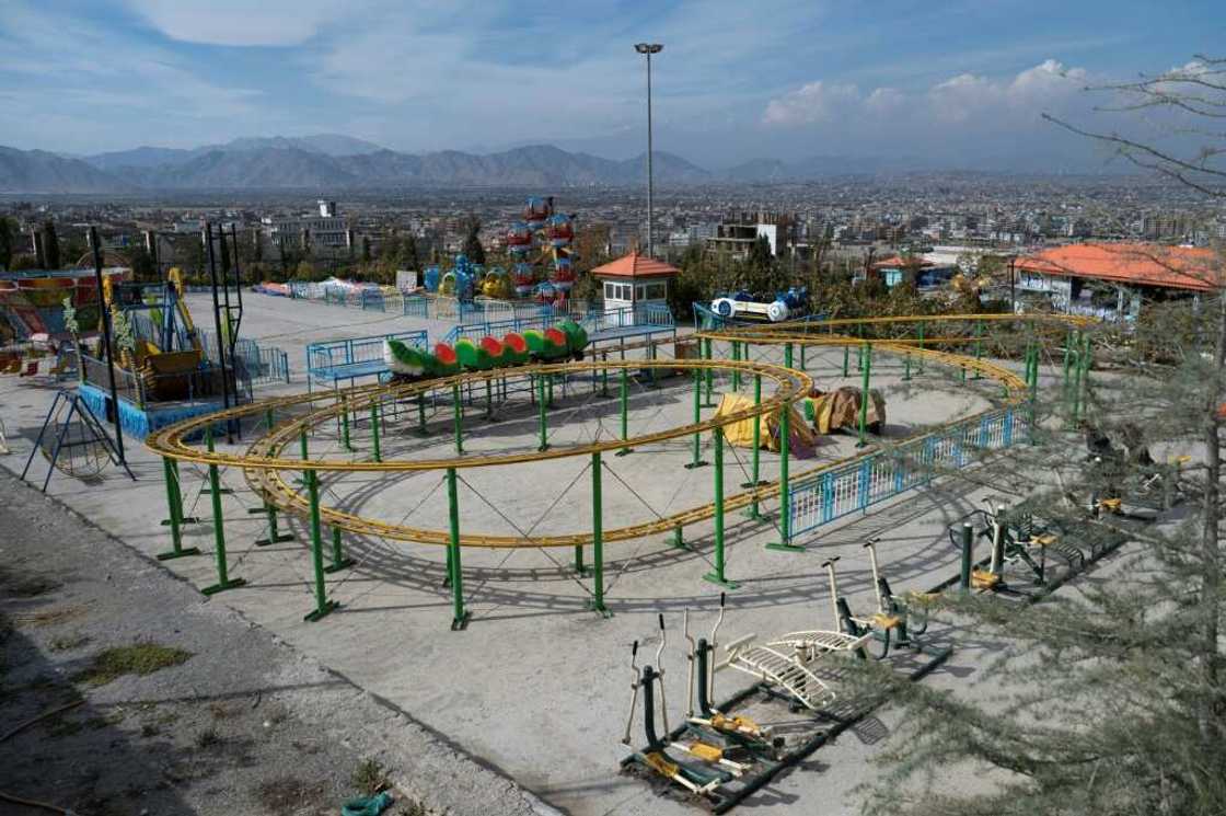 Most of the rides at the Habibullah Zazai Park on the outskirts of Kabul have ground to a sudden halt because of a lack of business Most of the rides at the Habibullah Zazai Park on the outskirts of Kabul have ground to a sudden halt because of a lack of business