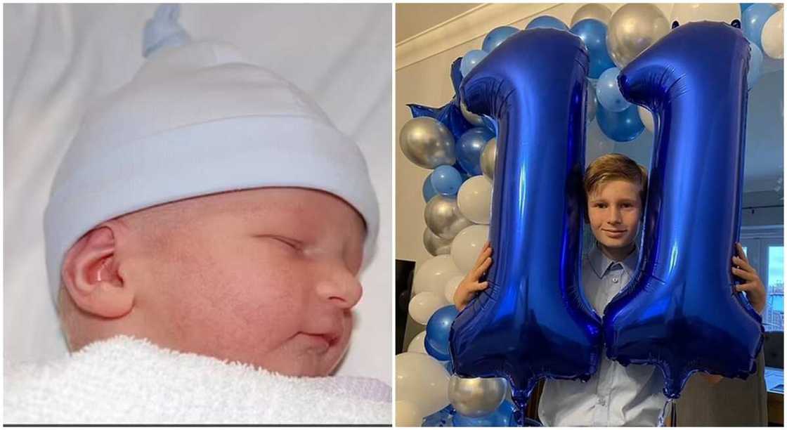 Photos of Daniel Saunders, a boy who was born on 11/11/2011.