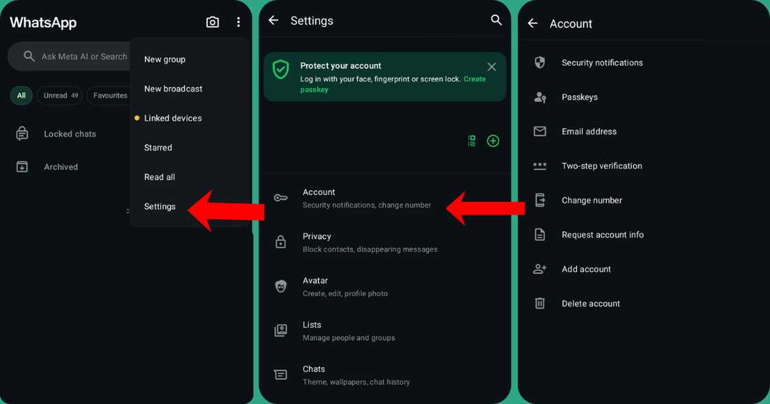 Steps of updating your WhatsApp account information. Steps of updating your WhatsApp account information.