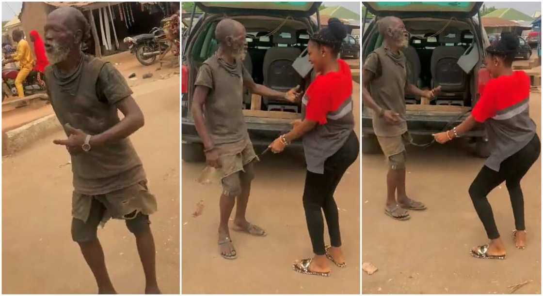 Photos of a mad man posing for a dance with a lady. Photos of a mad man posing for a dance with a lady.