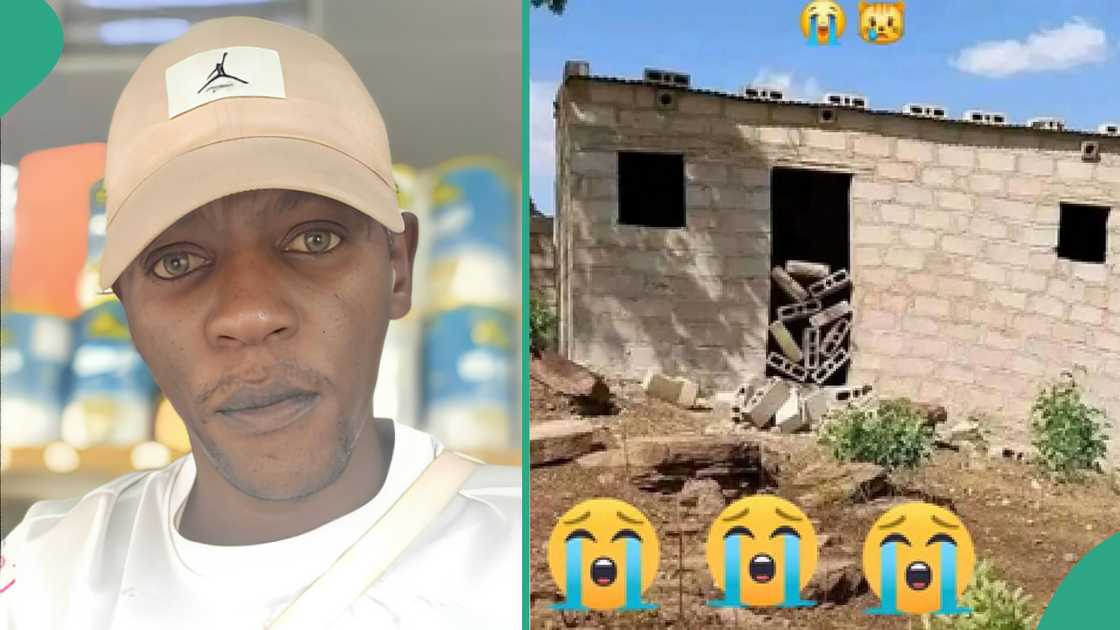 Man sheds tears, shows what brother built after he sent him money from abroad for 5 years