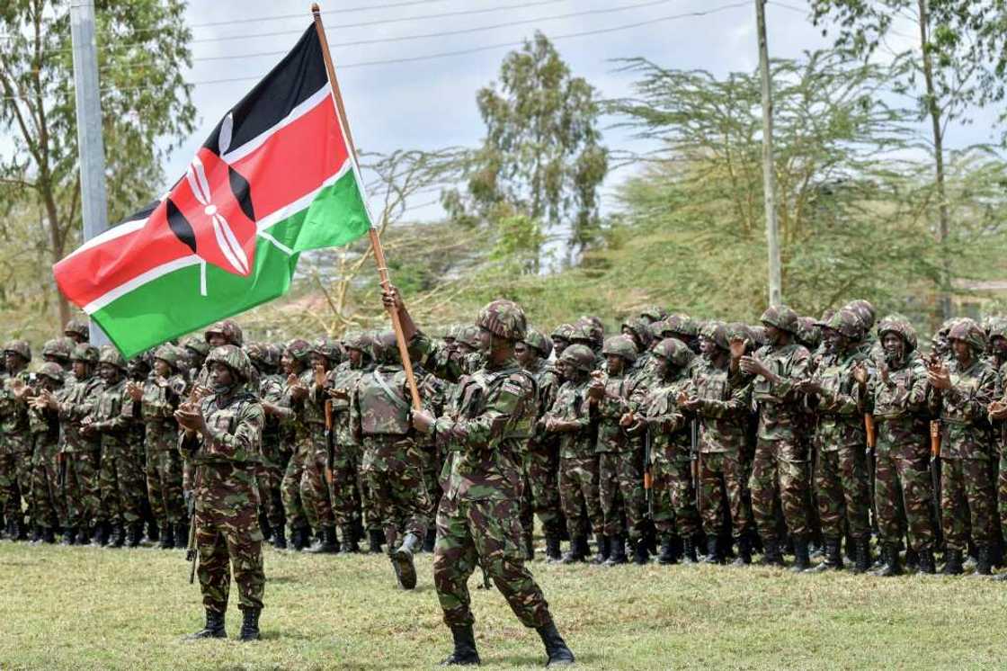 Kenya's President William Ruto said the troops were on a mission to the DRC to 'protect humanity' Kenya's President William Ruto said the troops were on a mission to the DRC to 'protect humanity'