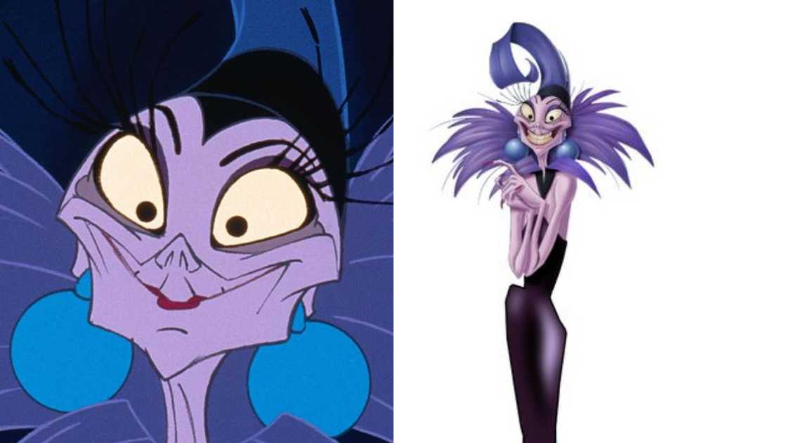 Yzma with her mouth closed and with an evil grin on her face