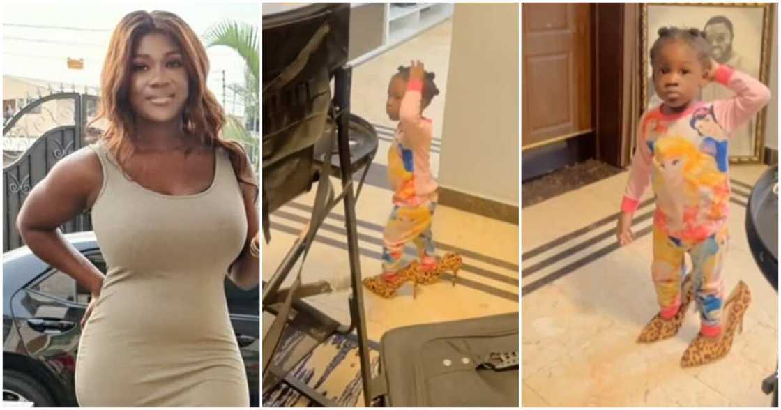 Mercy Johnson's lastborn seen in her high-heel shoes Mercy Johnson's lastborn seen in her high-heel shoes