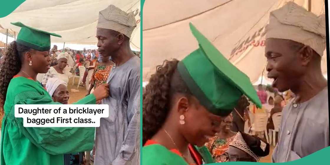 The lady bagged a first-class degree. The lady bagged a first-class degree.