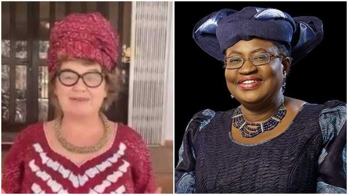 British high commissioner joins #BeLikeNgoziChallenge, dresses up like Okonjo-Iweala to celebrate her as WTO DG British high commissioner joins #BeLikeNgoziChallenge, dresses up like Okonjo-Iweala to celebrate her as WTO DG