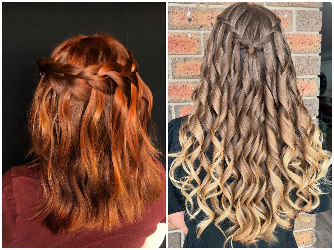 Simpe waterfall braids