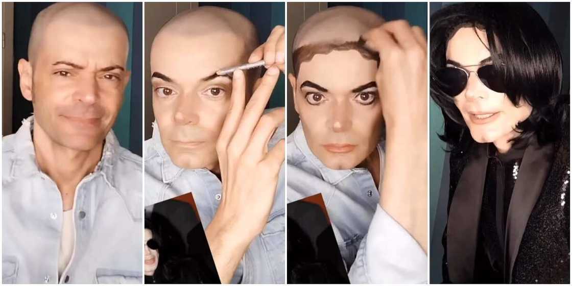 Man transforms to Michael Jackson Man transforms to Michael Jackson