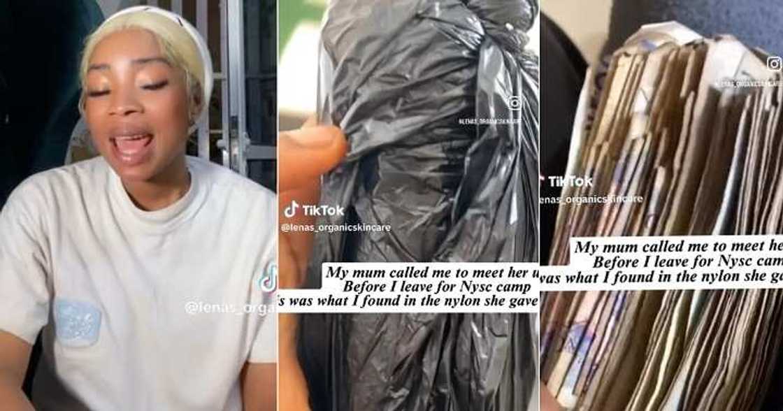 Lady preparing for NYSC receives cash from mum Lady preparing for NYSC receives cash from mum