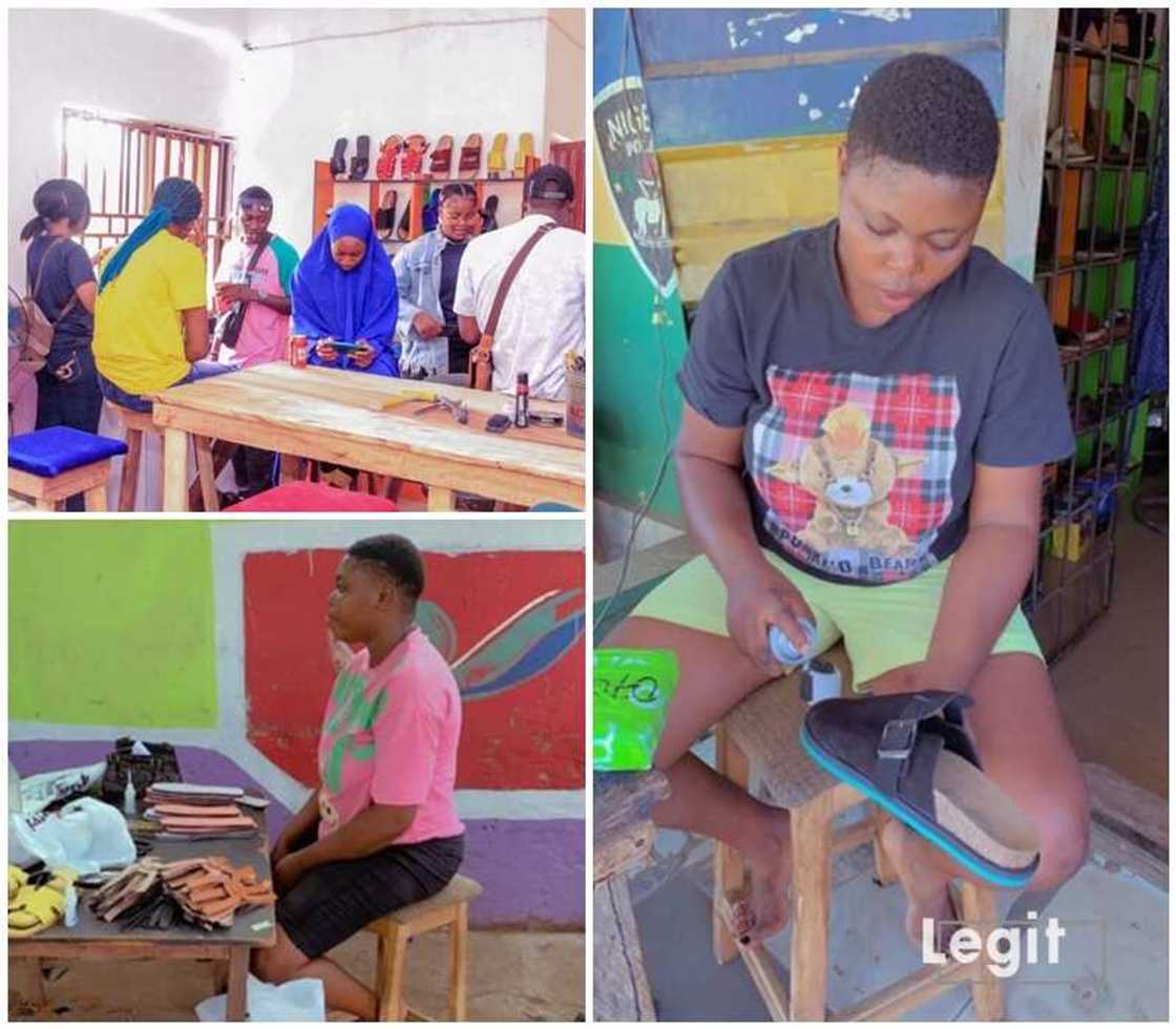 Sharon Ijuolachi Akpa now owns her own shoemaking school. Sharon Ijuolachi Akpa now owns her own shoemaking school.
