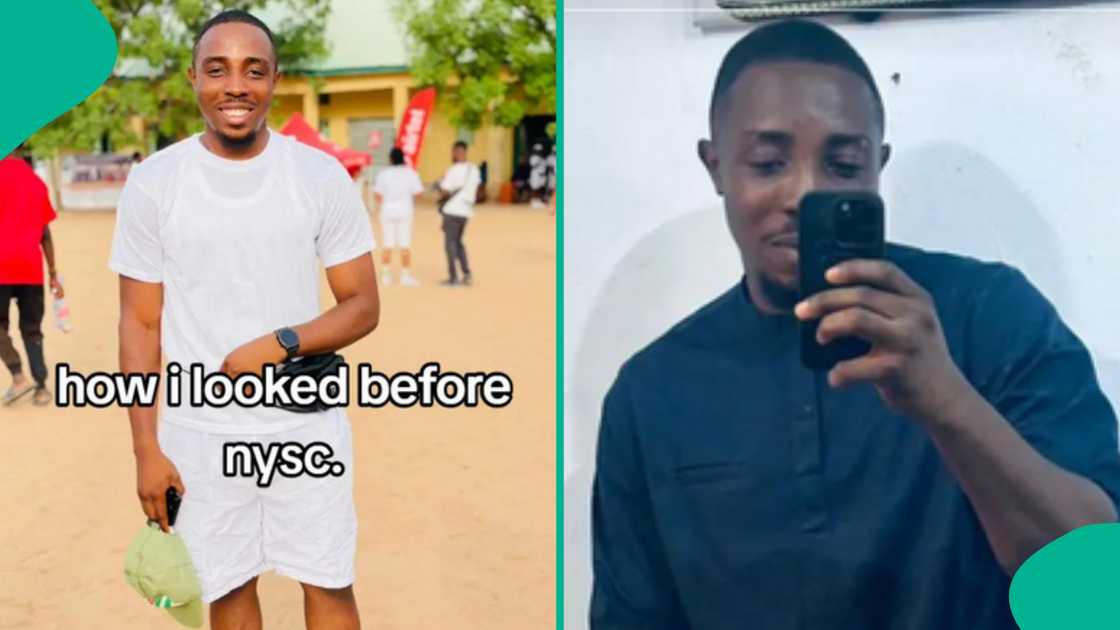 Man shares before and after photos of his NYSC.