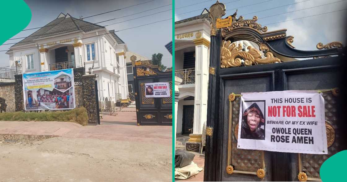 Man trends over giant banner placed in front of house warning people about his former wife