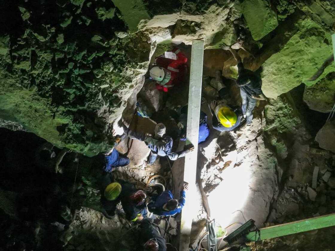 The shrine was partially buried after a landslide caused by the humidity that led to the earthen embankments around it to collapse The shrine was partially buried after a landslide caused by the humidity that led to the earthen embankments around it to collapse