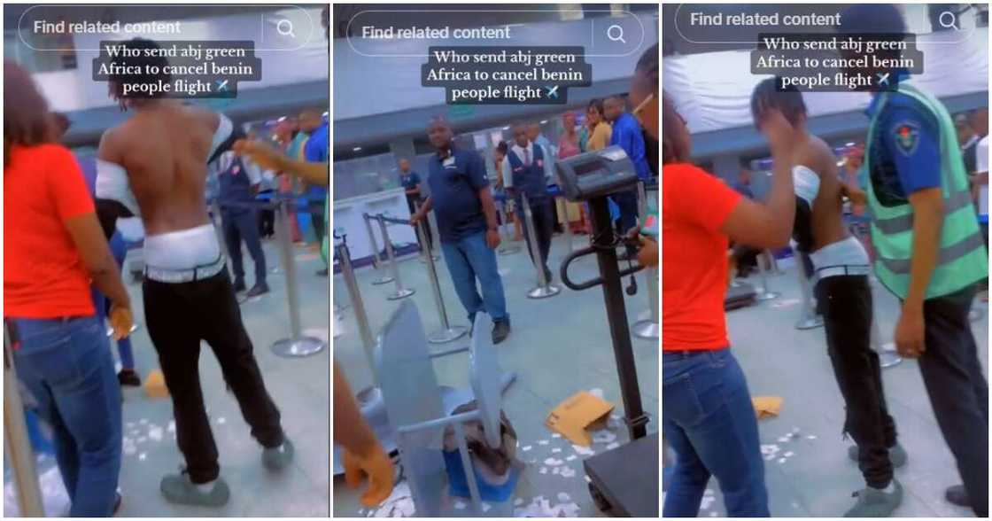 Angry Benin boys, airport, flight Angry Benin boys, airport, flight