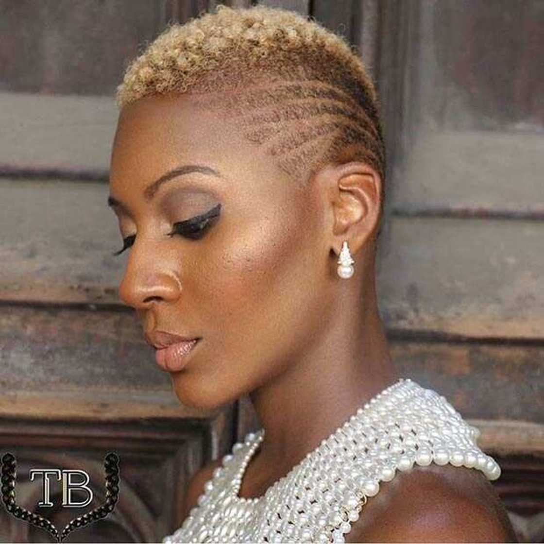 Short blonde cut