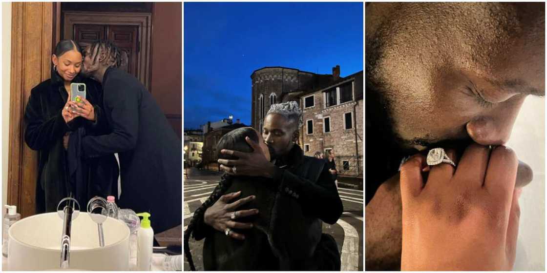 Temi Otedola, engagement ring, romantic kiss, Mr Eazi, Nigerian singer Temi Otedola, engagement ring, romantic kiss, Mr Eazi, Nigerian singer