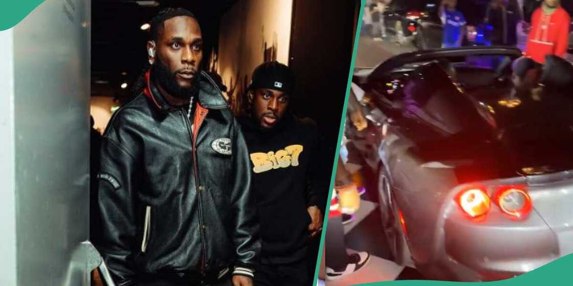 Burna Boy flaunts N638 million Ferrari.